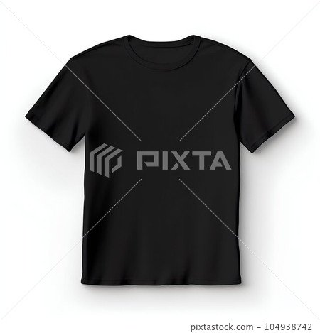 Black Blank T-shirt on White Background. Generative ai Black Blank T-shirt on White Background. Generative ai 104938742