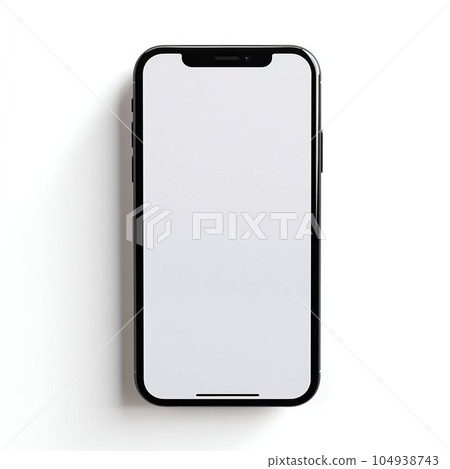 Blank Smartphone Screen on White Background. Generative ai 104938743