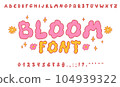 Bubble flux funky typeface abc. Hippie groovy Y2K font alphabet. Liquid Doodle alphabet. 104939322