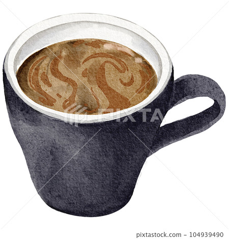 Long black Coffee Watercolour Illustration Long black Coffee Watercolour Illustration 104939490