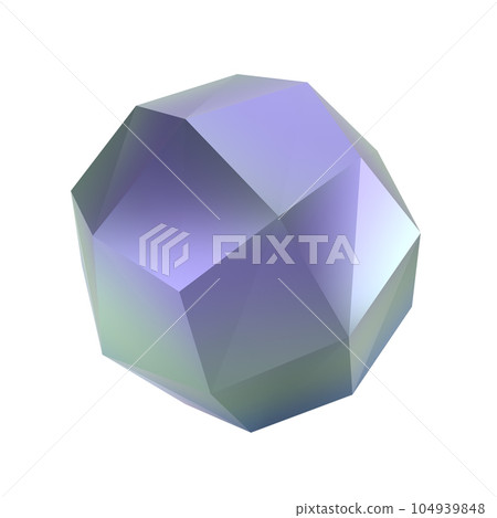 3d element abstract polygon ball metal geometric shape. Realistic glossy gradient luxury template decorative design illustration. Minimalist bright circle volumed mockup isolated with clipping path 104939848