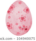 Easter egg sakura watercolor 104940075
