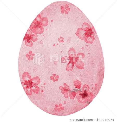 Easter egg sakura watercolor 104940075