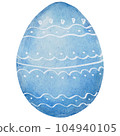 Easter egg blue flower watercolour 104940105