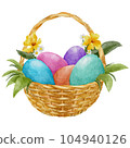 Basket Easter egg watercolour 104940126