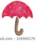 Pretty Pink Flower Umbrella Watercolour Illustration | 104940176