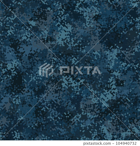 Military camouflage seamless pattern. Navy marine digital pixel style. 104940732