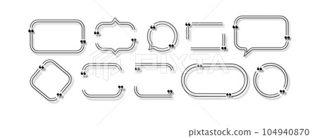 Quote box frames set isolated. Bubble speech comment message reference borders quotation. Vector Quote box frames set isolated. Bubble speech comment message reference borders quotation. Vector 104940870