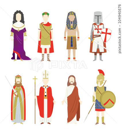 World history person illustration collection color 104940876