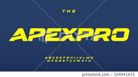 Speed sport alphabet, bold angled and italic letters with dynamic cutout for movement game logo, racing headline. Powerful and determined contemporary typography. Vector font Speed sport alphabet, bold angled and italic letters with dynamic cutout for movement game logo, racing headline. Powerful and determined contemporary typography. Vector font 104941833