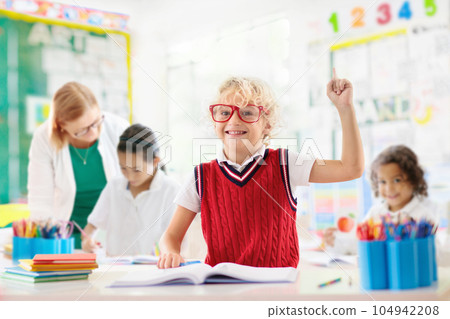 Kids back to school. Group of children. 104942208