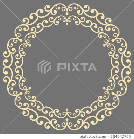 Damask Vector Background With Arabesques in Oriental Style 104942760