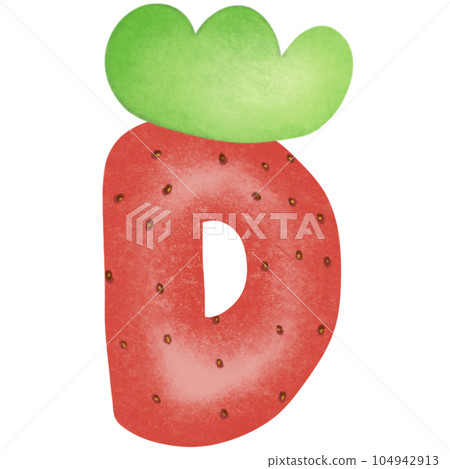 A Juicy Strawberry Alphabet Delight A-Z - Stock Illustration