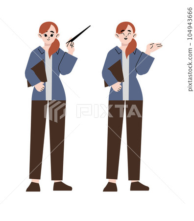 teacher, woman, vector 104943666