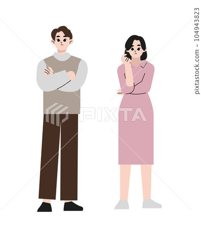 question, vector, couple 104943823