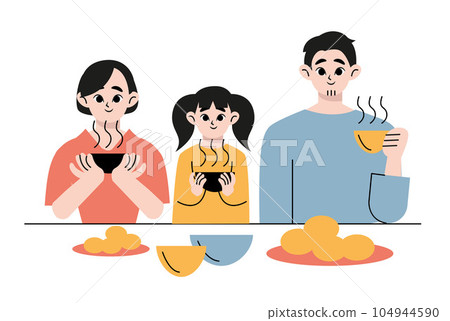 family, dinner, vector 104944590