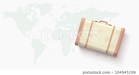 vintage suitcase lying on earth map back vintage suitcase lying on earth map back 104945299