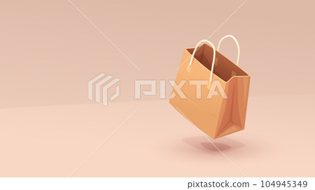 brown shopping bag flying on bright back brown shopping bag flying on bright back 104945349