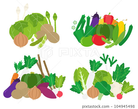 Set of four seasonal vegetable icons 104945498