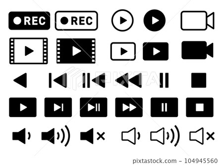 簡單的音頻圖標集 104945560