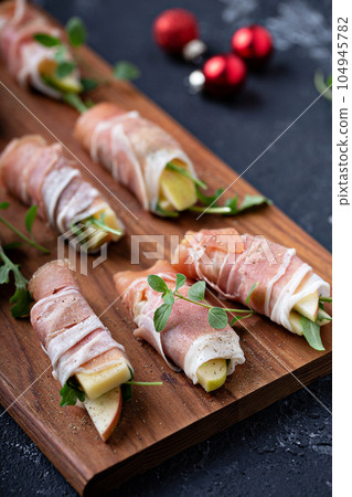 Christmas or New Year party appetizer 104945782