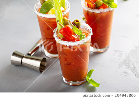 Bloody mary cocktails for brunch 104945806