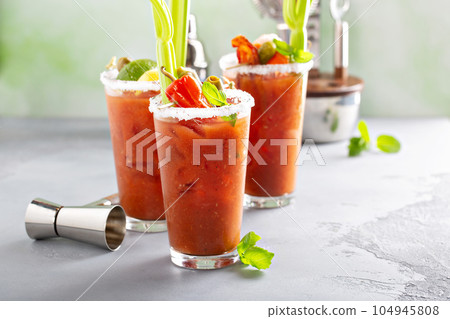 Bloody mary cocktails for brunch Bloody mary cocktails for brunch 104945808