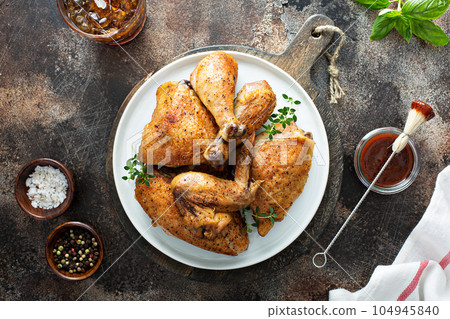 Roasted or smoked chicken 104945840