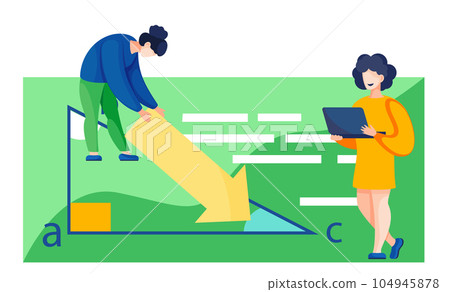 Online math course. Learning mathematics in internet, idea of distance education and knowledge 104945878