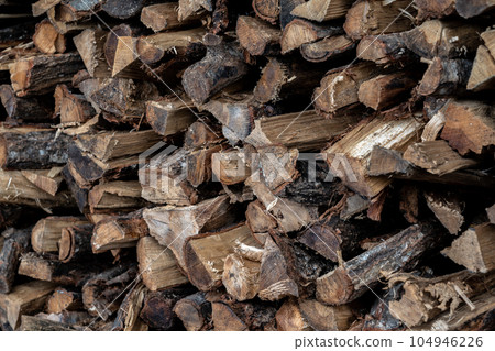 Background material Stacked firewood 104946226