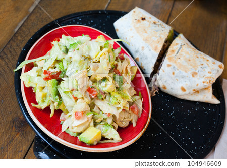 Plate with Mexican food Plate with Mexican food 104946609