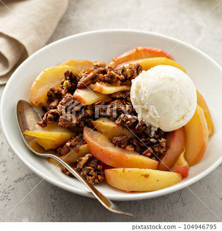 Healthy gluten free apple crisp Healthy gluten free apple crisp 104946795