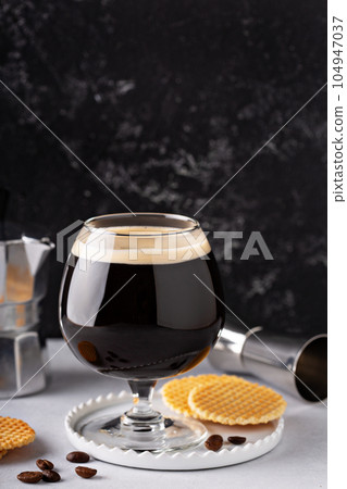 Irish coffee in a glass Irish coffee in a glass 104947037