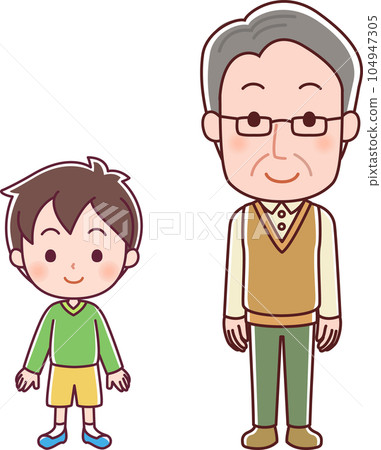 一位老人和一個男孩的插圖 104947305