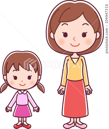 女孩和女人插畫 104947318