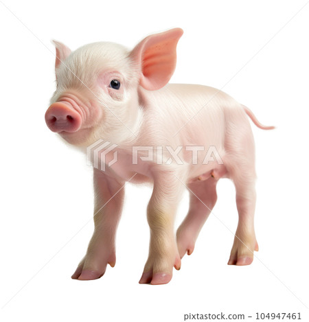 Cute mini pig isolated. Illustration AI Generative Cute mini pig isolated. Illustration AI Generative 104947461