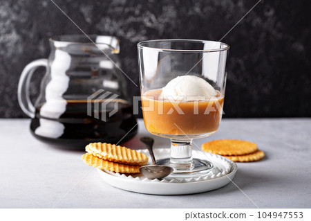 Coffee with vanilla ice cream Coffee with vanilla ice cream 104947553