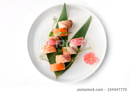 Philadelphia Sushi Rolls Set with Salmon and Cream Cheese Philadelphia Sushi Rolls Set with Salmon and Cream Cheese 104947770
