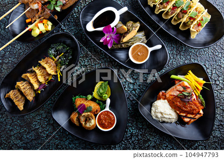 Asian gourmet food on the table 104947793