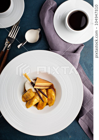 Caramelized bananas dessert Caramelized bananas dessert 104947810