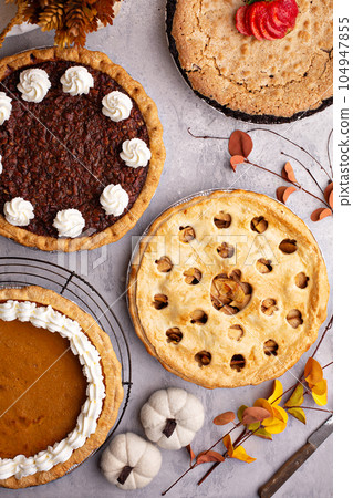 Traditional fall pies 104947855