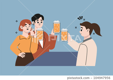 beer, vector, friend 104947956