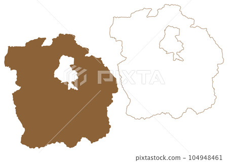 Innsbruck-Land district (Republic of Austria or Osterreich, Tyrol or Tirol state) map vector illustration, scribble sketch Bezirk Innsbruck Land map 104948461