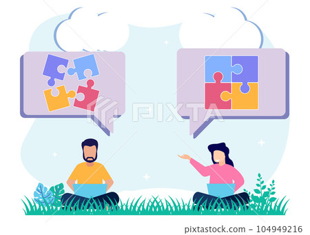 Illustration vector graphic cartoon character of Brain data analysis methods and ways of thinking 104949216