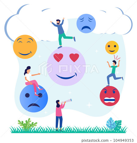 Illustration vector graphic cartoon character of attitude expression in facial symbols 104949353