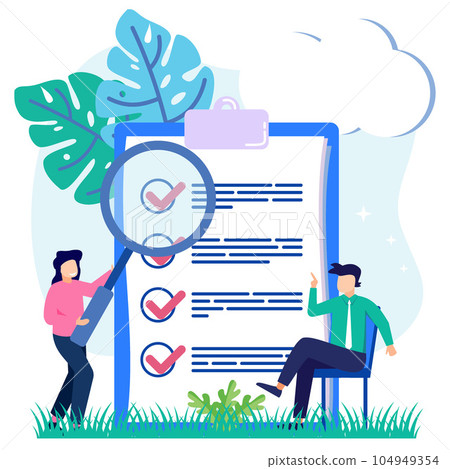 Illustration vector graphic cartoon character of product quality control and logistics 104949354