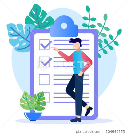 Illustration vector graphic cartoon character of checklist 104949355