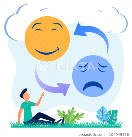 Illustration vector graphic cartoon character of feeling sad to happy 104949356