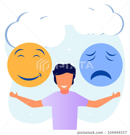 Illustration vector graphic cartoon character of feeling sad to happy 104949357