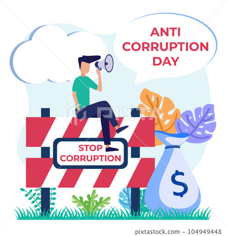 Illustration vector graphic cartoon character of anti corruption day Illustration vector graphic cartoon character of anti corruption day 104949448